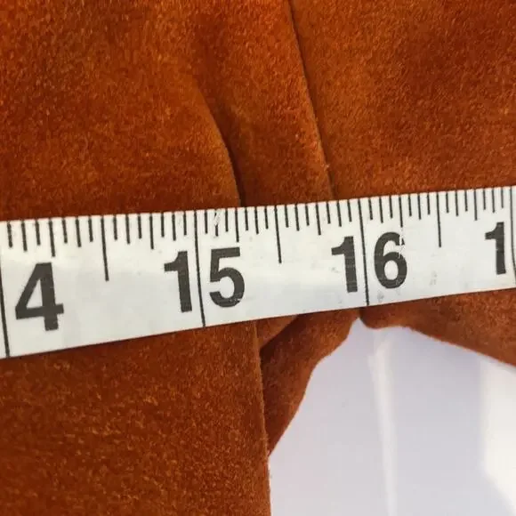 Vintage Penny Lane Rust Colored Suede Coat w/ Faux Fur Trim Snap Closure Sz XS - Picture 13 of 16